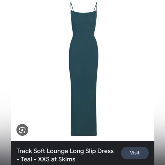 ISO SKIMS CYPRESS OR TEAL SOFT LOUNGE SLIP DRESS - Picture 4 of 6